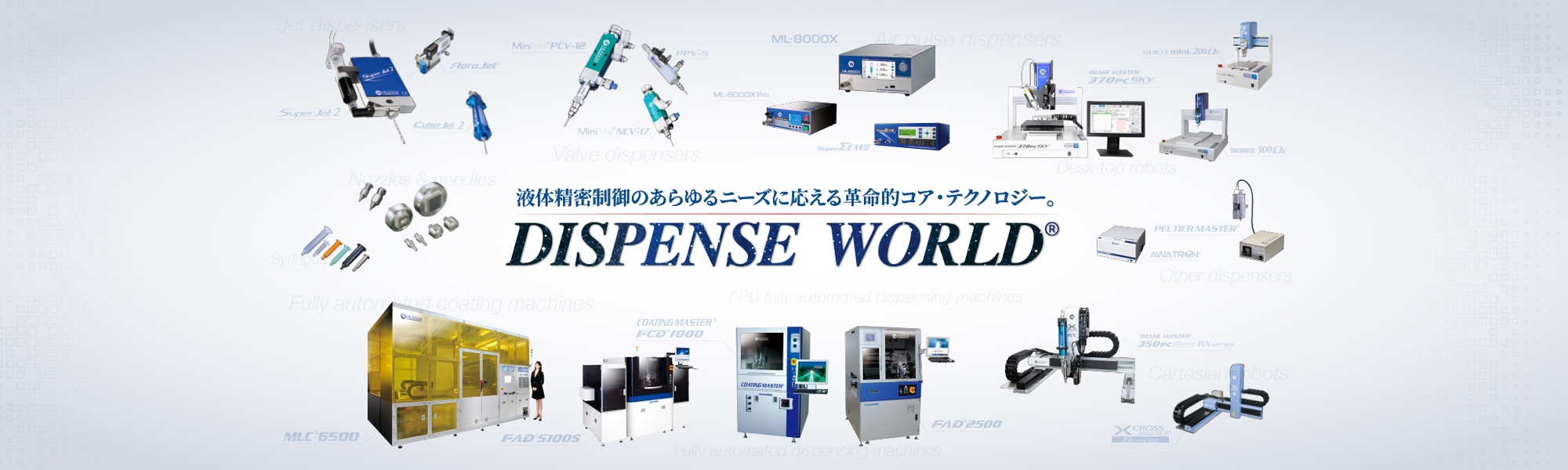 For all liquid control processes from Nozzle to Fully automatic dispensing machine